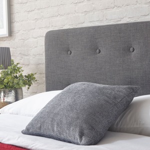 Charcoal / Small Double Home Source Ashbourne Grey Fabric Low Foot End Padded Bed Frame  shot 11457534