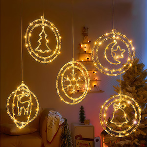 Christmas Rotatable 3D Double Ring Decorative Light