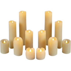 12pc Flame Effect Candles Warm White LED