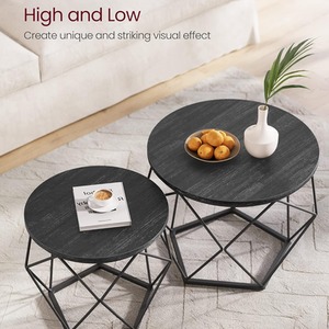 Black / 40.6cm / Particle Board VASAGLE Set of 2 Side Coffee Tables shot 11614114