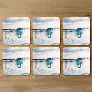 Ocean ideal wave in ocean. Breaking blue waves Designer Coaster Set