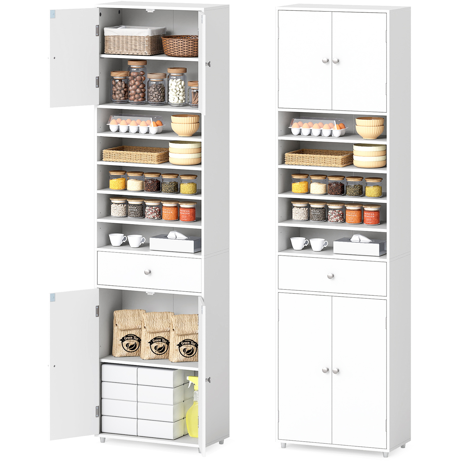 Laundry Room Tall Cabinet - White