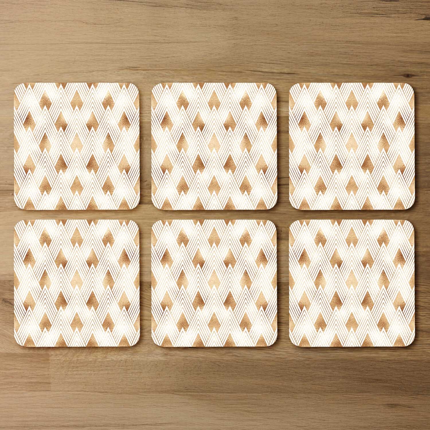 Golden Geometric Shapes Coaster - Gold