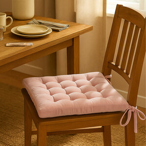 Homescapes Quilted Velvet Chair Pad