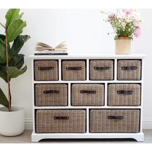 Tetbury Large White Basket Storage Unit