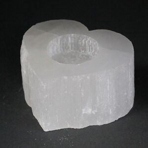 Elegant Selenite Heart Candle Holder