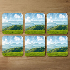 panorama of beautiful countryside of romania Designer Coaster Set