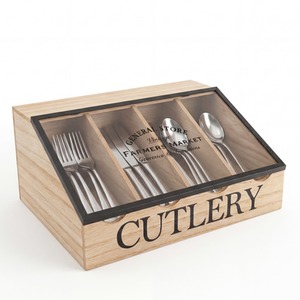 General Store Vintage Wooden Cutlery Organiser