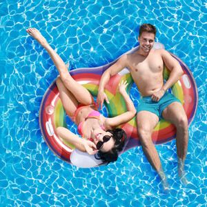 Double Rainbow Swim Ring
