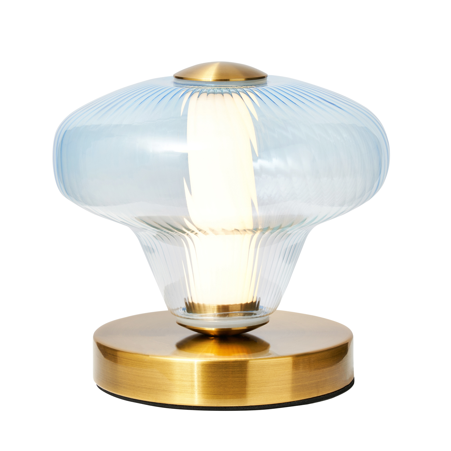 Visconte Elias LED Glass Table Lamp - Satin Brass
