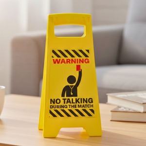 Funny Football No Talking During Match Desk Warning Sign