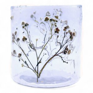 Natural Floral Glass Candle Holder Handmade Eco Friendly