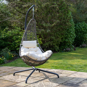 SHG Round Weave Hanging Chair With Cushion