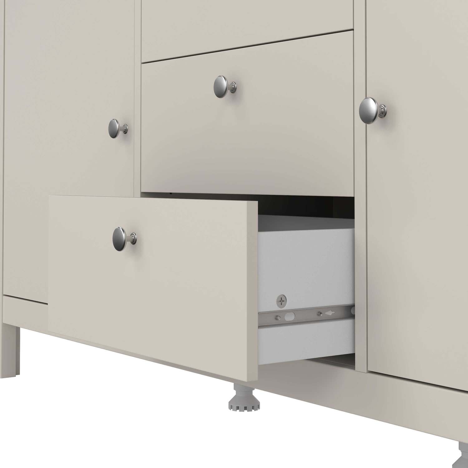 Gossmere Natural Cashmere Sideboard 1510mm, 3 Drawers 2 Doors - Cream