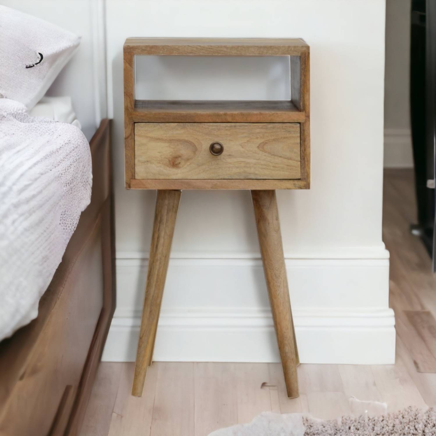 Solid Wood Mini Bedside - Brown