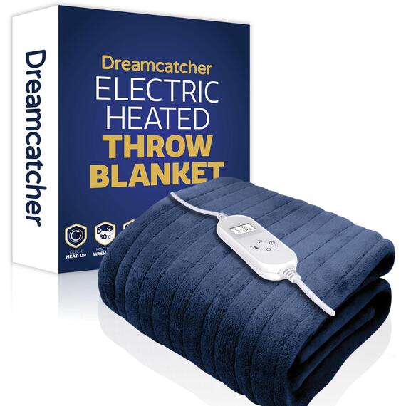 Dreamcatcher Navy Blue XL Electric Heated Throw – 180 x 130cm
