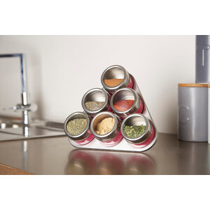 Hot Pink Magnetic Spice Jars With Triangular Tray