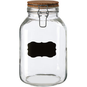 Grocer Glass Storage Jar with Wooden Lid 3000ml