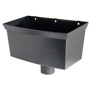 FloPlast Cast Iron Effect Hopper - Universal, Black Finish, Compatible with Round and Square Downpip