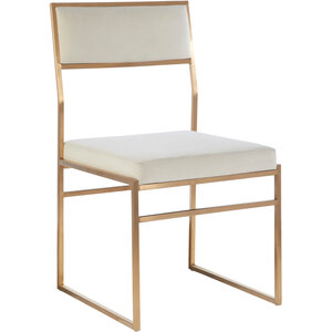 Mian Milky White Velvet Dining Chair