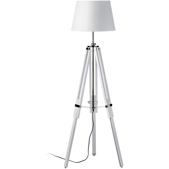 Jasper White Wood Floor Lamp with EU Plug