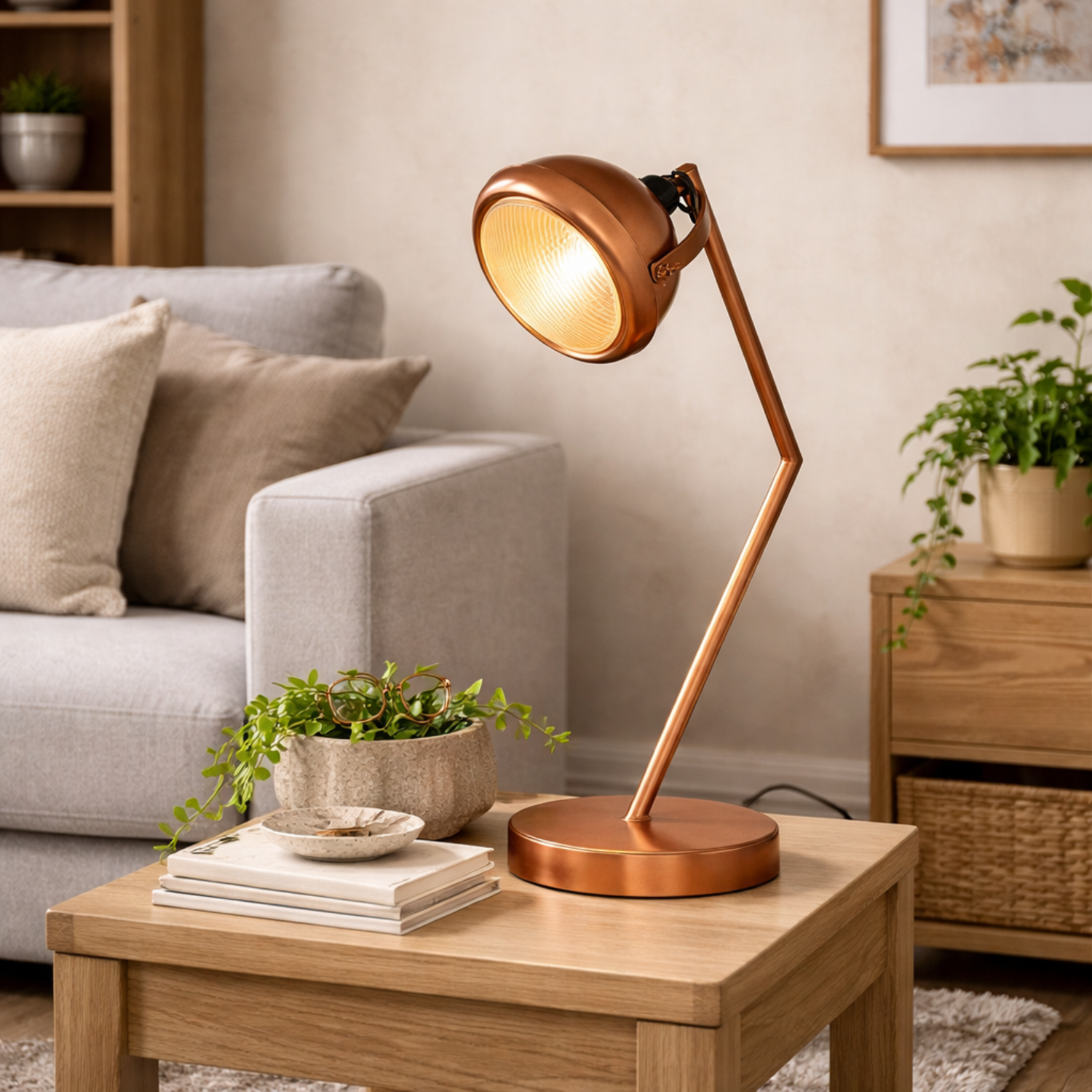 Image of Yllas Vintage Copper Table Lamp Lacquered&hellip;