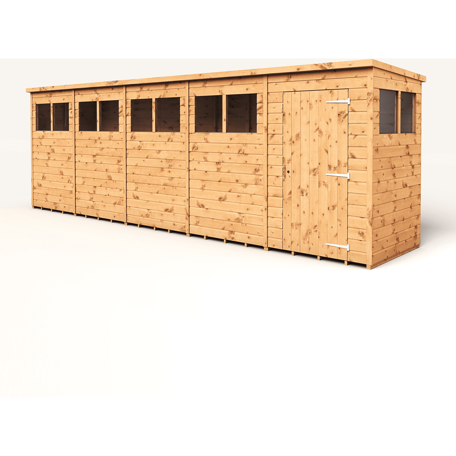 Empire Sheds Empire 20X4 Modular Pent Garden Shed With A Single Door & Windows - Brown