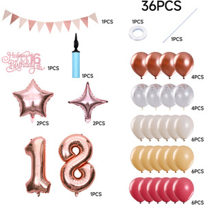 Lifeideas 36-Piece 18th Birthday Balloon Decorations Set