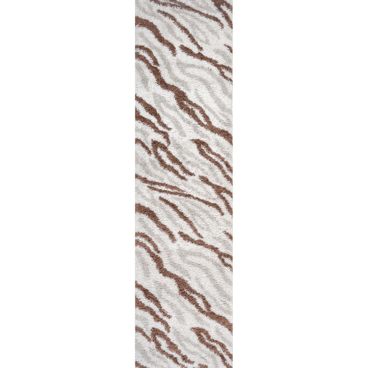 The Rugs Unisex Terracotta Moodi Abstract Design Shaggy Soft High Pile Living Room Rug & Runner In | : 80 Cm X 300 Cm - Image 3