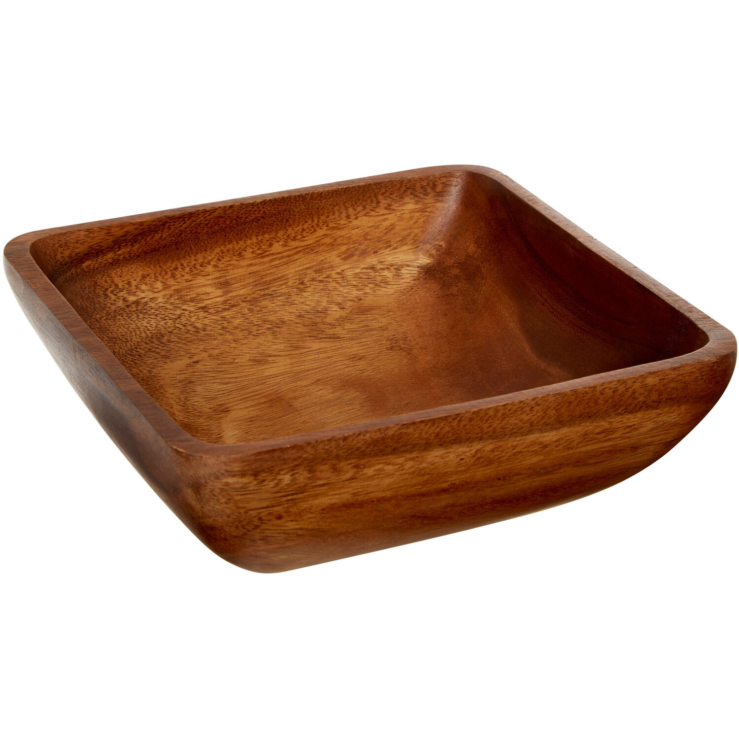 Kora Acacia Large Square Serving Bowl - Brown