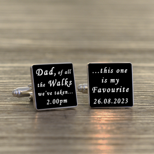 Personalised Dad of all the Walks Cufflinks - Silver Finish
