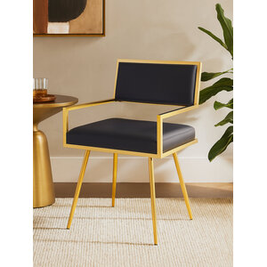 Azalea Black Faux Leather Dining Chair