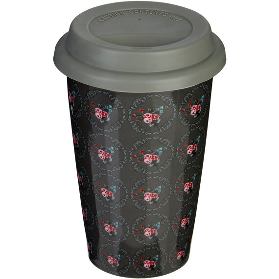 Taza Ditsy Floral Ceramic Reusable Mug with Silicone Lid