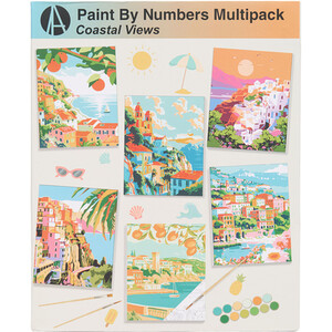Pack of 6 Paint By Numbers Coastal Views Kits
