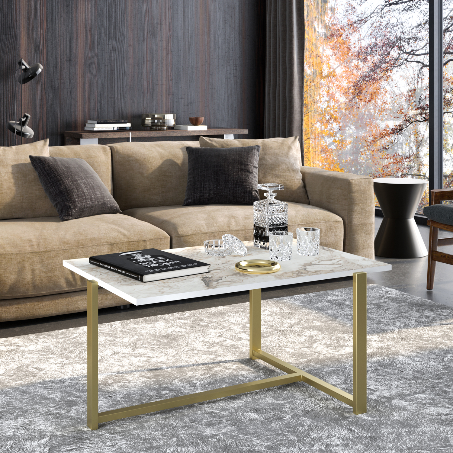Merideth Coffee Table - Marble and Gold