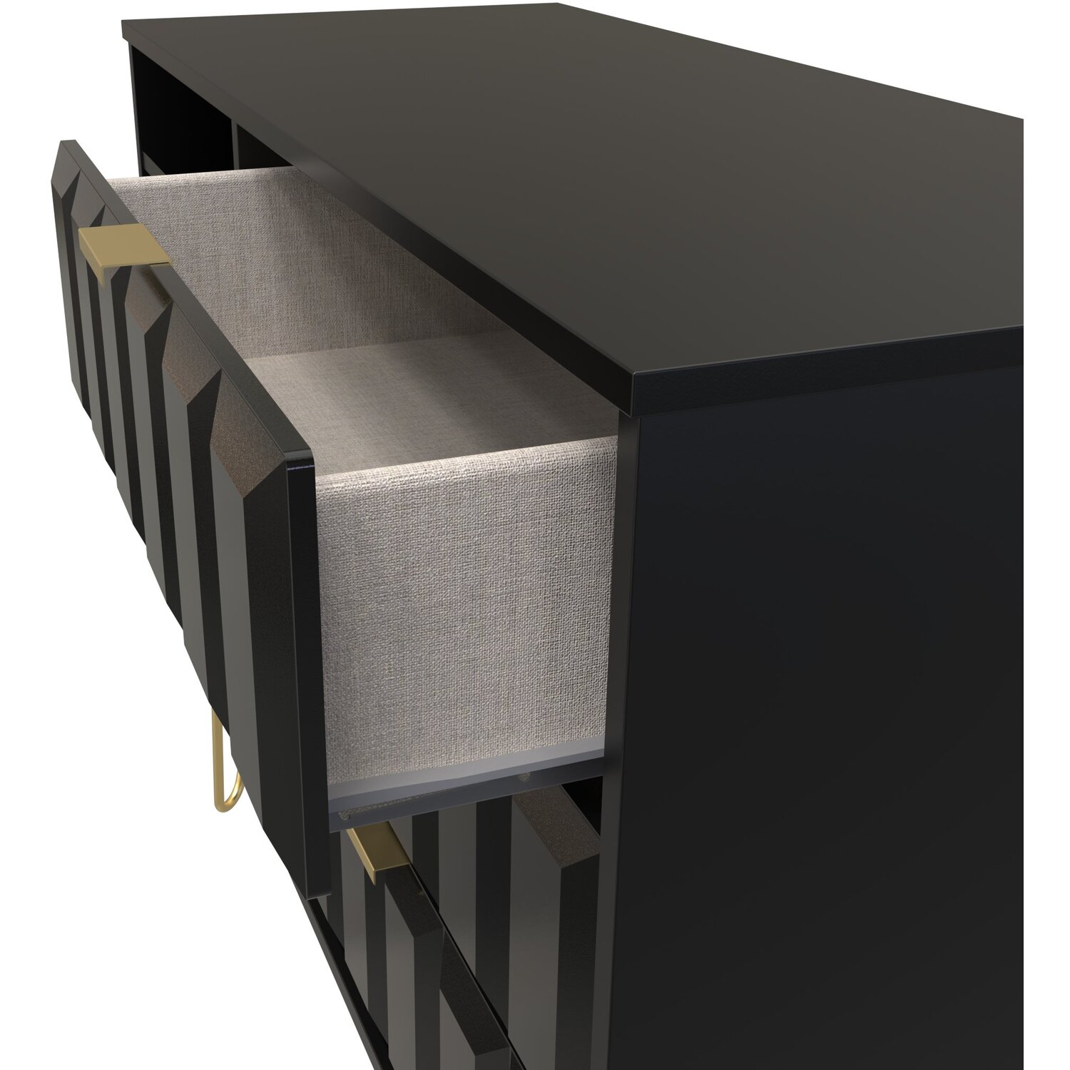 Cube 3 Drawer Tv Unit - Black Matt