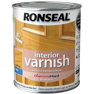 Ronseal Interior Varnish Quick Dry Satin Light Oak 750ml - MPN 36833