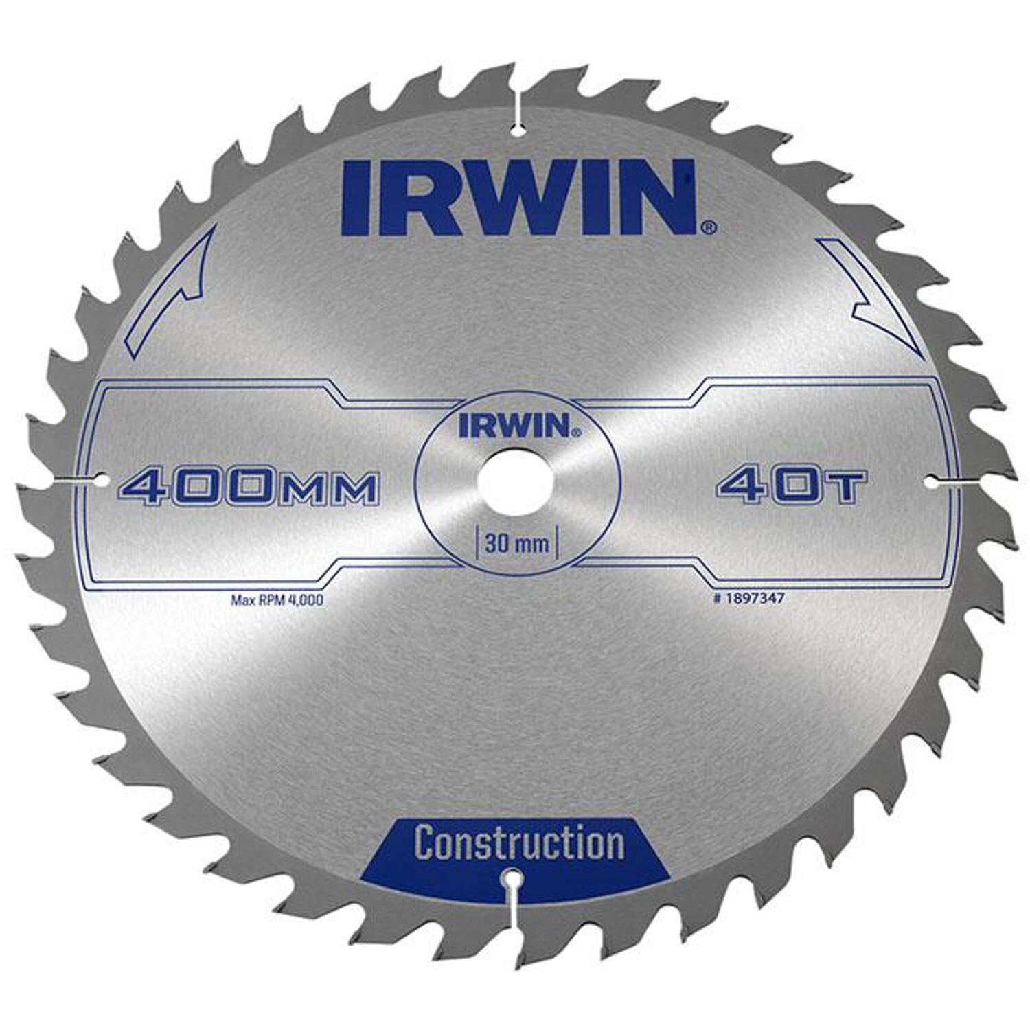 IRWIN IRW1897347 400 x 30mm 40-Teeth Circular Saw Blade with ATB Tooth Grind, Silver,Various - Image 7