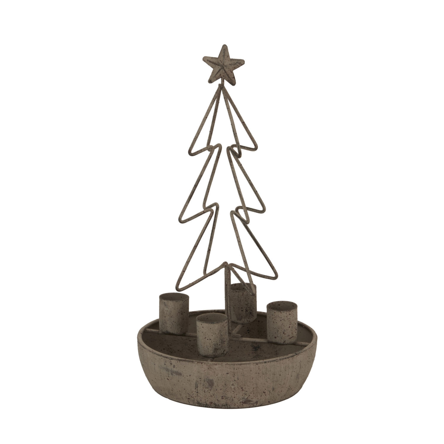 Hill Interiors Rustic Outline Tree Christmas Candle Holder - Antique Bronze / 1