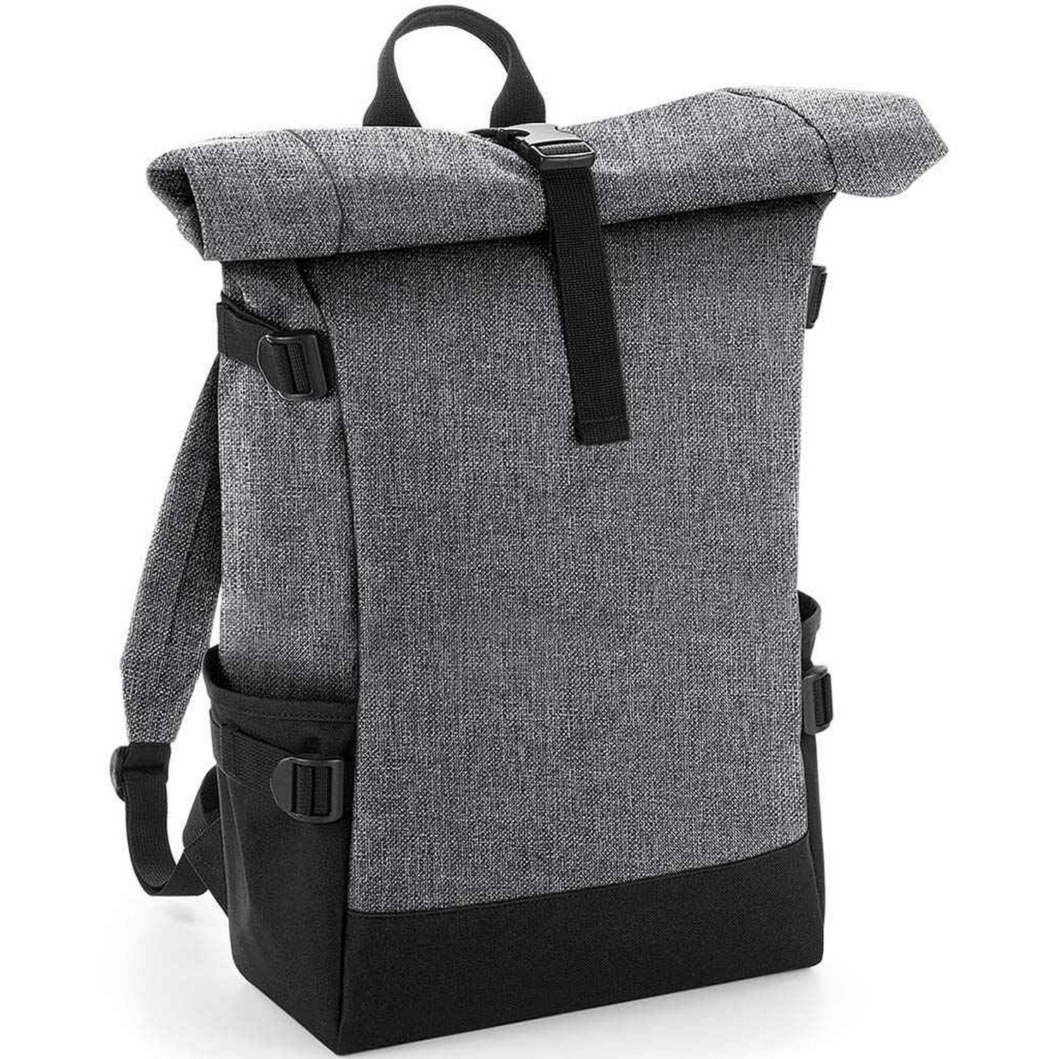 Bagbase Roll Top Backpack - Grey Marl/Black