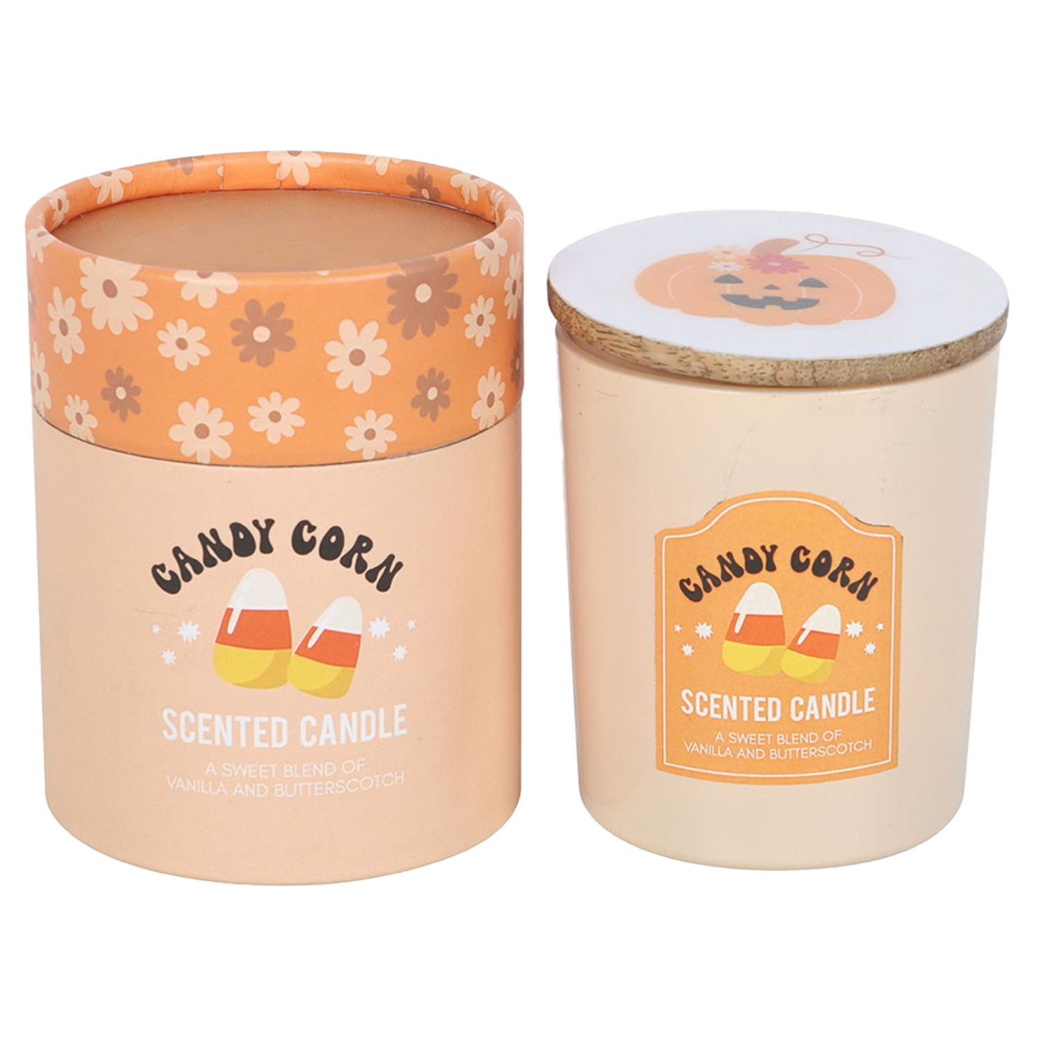 Something Different Candy Corn Vanilla & Butterscotch Scented Candle - Orange