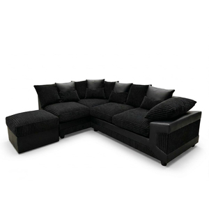 DINO Corner Sofa Black and Black