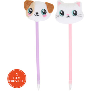 Cat or Dog Fluffy Head Pen