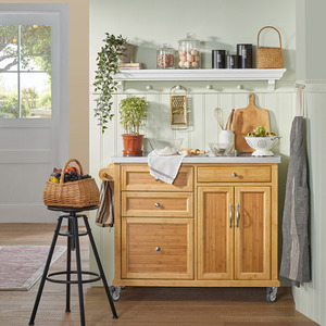 Kitchen Island Kitchen Cabinet with Stainless Steel Top