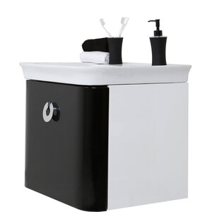 Adelphi White and Black Bathroom sink with Storage