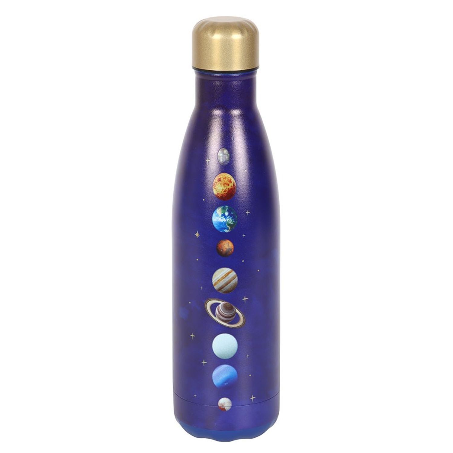 Something Different Solar System Metal Water Bottle - Blue/Gold