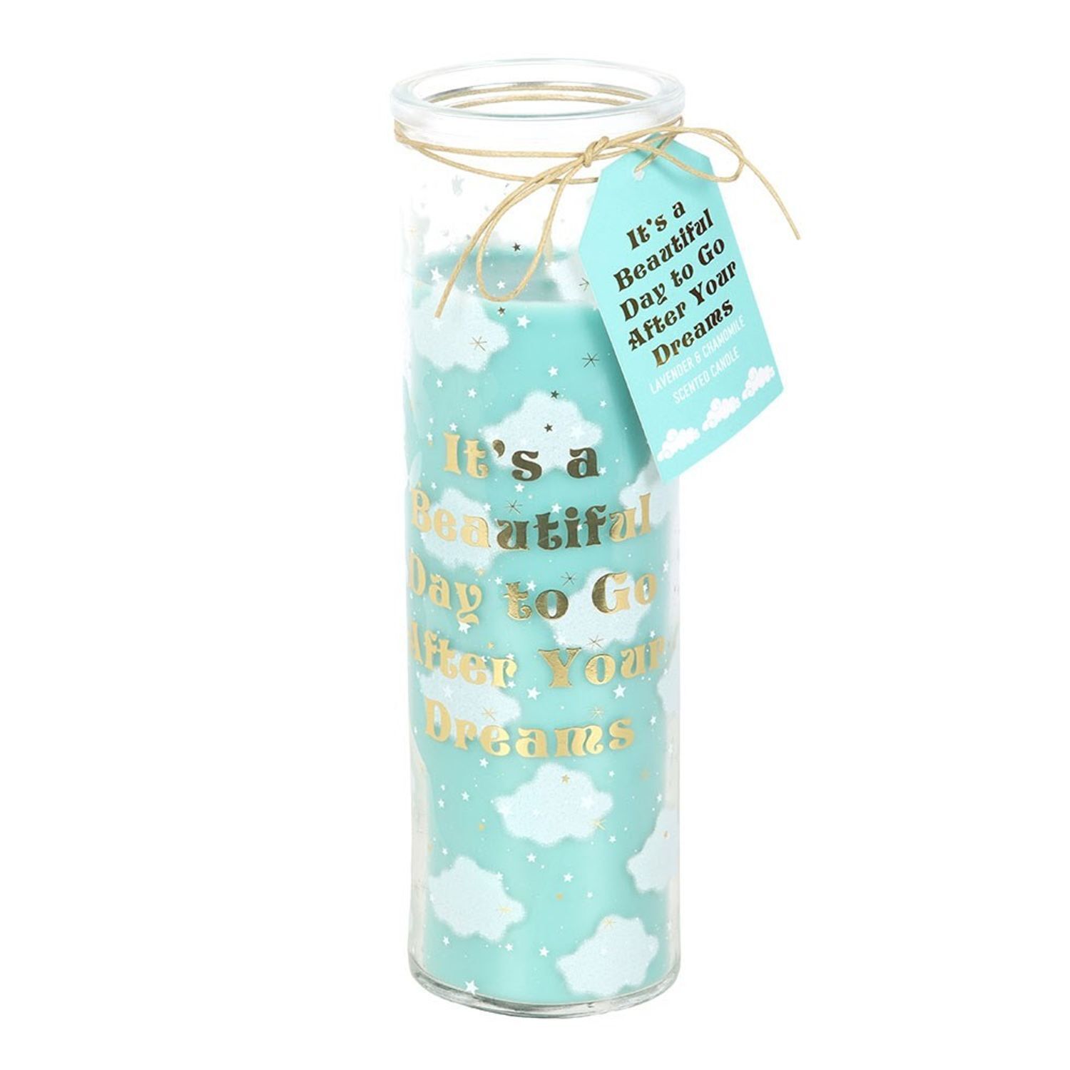 Something Different Lavender & Chamomile Cloud Print Scented Candle - Blue