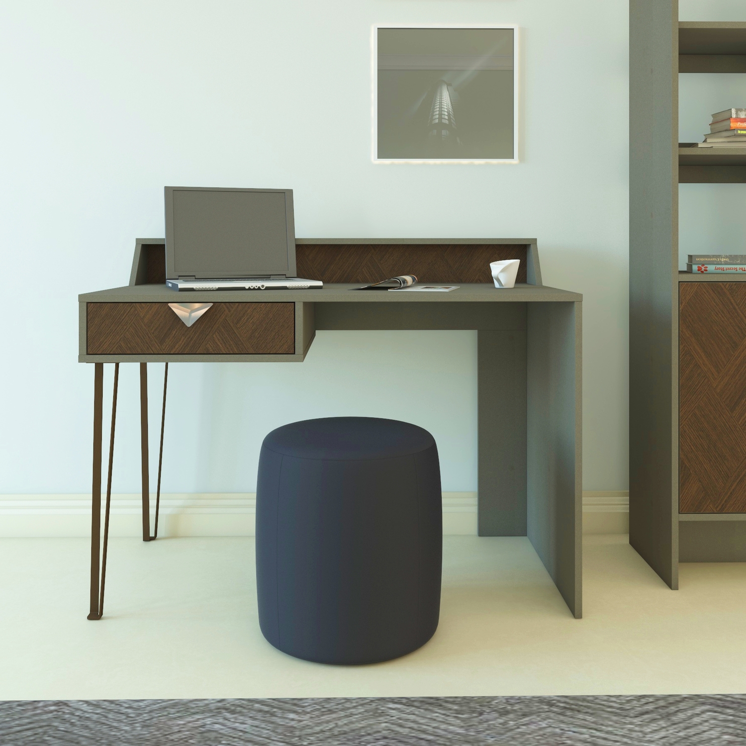 Decorotika Linea Computer Desk - Galaxy And Vintage Pattern
