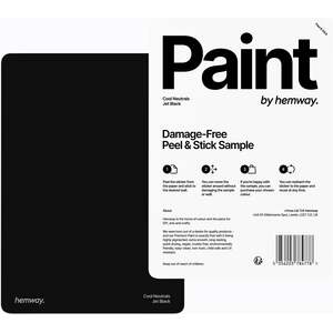 Hemway Jet Black Exterior Paint A5 Peel and Stick Sample