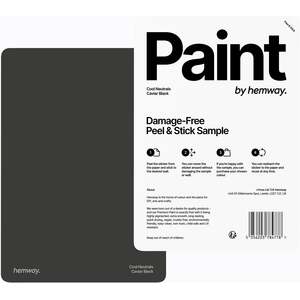 Hemway Chalk Based Furniture Paint A5 Sample, Caviar Black, Peel & Stick